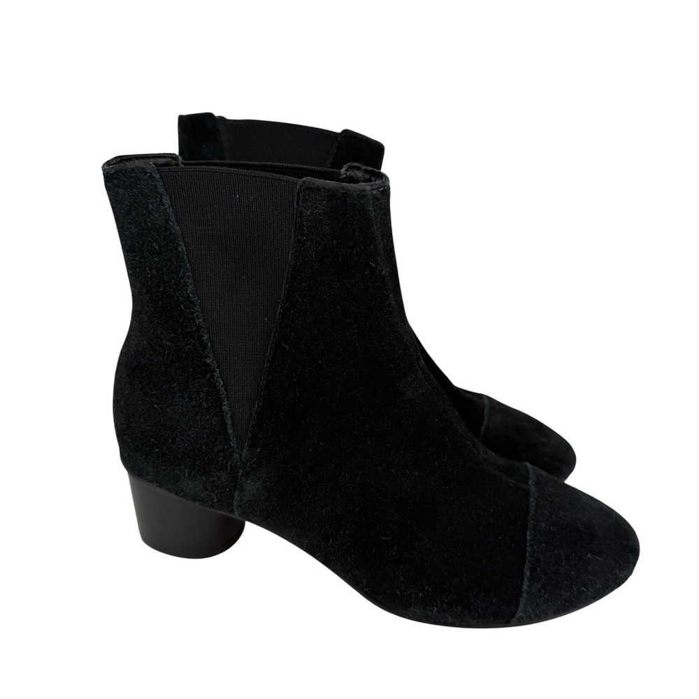Rebecca Minkoff NWT Black Suede Cap Toe Ankle Booties Block Heel Chic Size 6